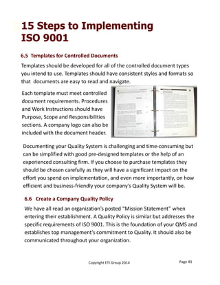 Implementing An ISO 9001 Quality Management System | PDF