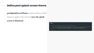 Slash Screen.pdf Implementing a Splash Screen in Android: Full Guide | PDF
