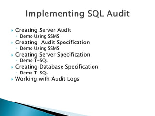 Implementing Auditing in SQL Server | PDF