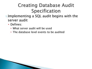 Implementing Auditing in SQL Server | PDF