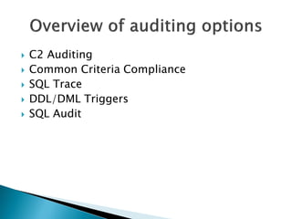 Implementing Auditing in SQL Server | PDF