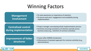 [AIIM16] Implementing Automated Retention at the European Central Bank ...