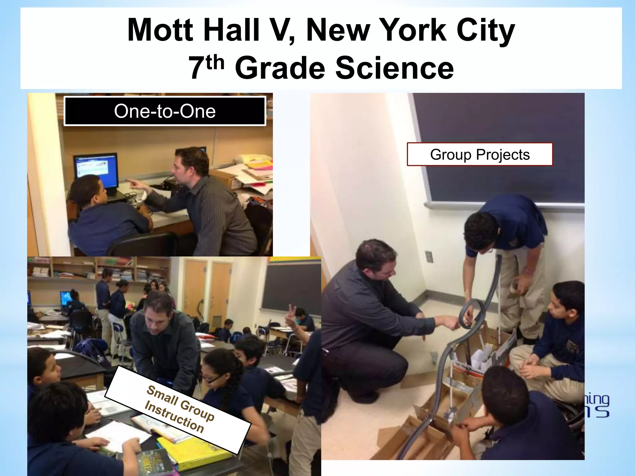 Mott Hall V, New York City
7th Grade Science
One-to-One
Group Projects
 