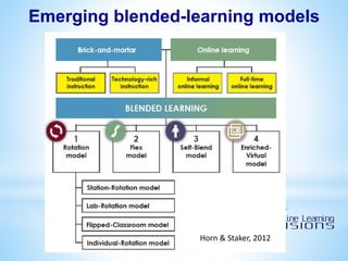 Emerging blended-learning models
Horn & Staker, 2012
 