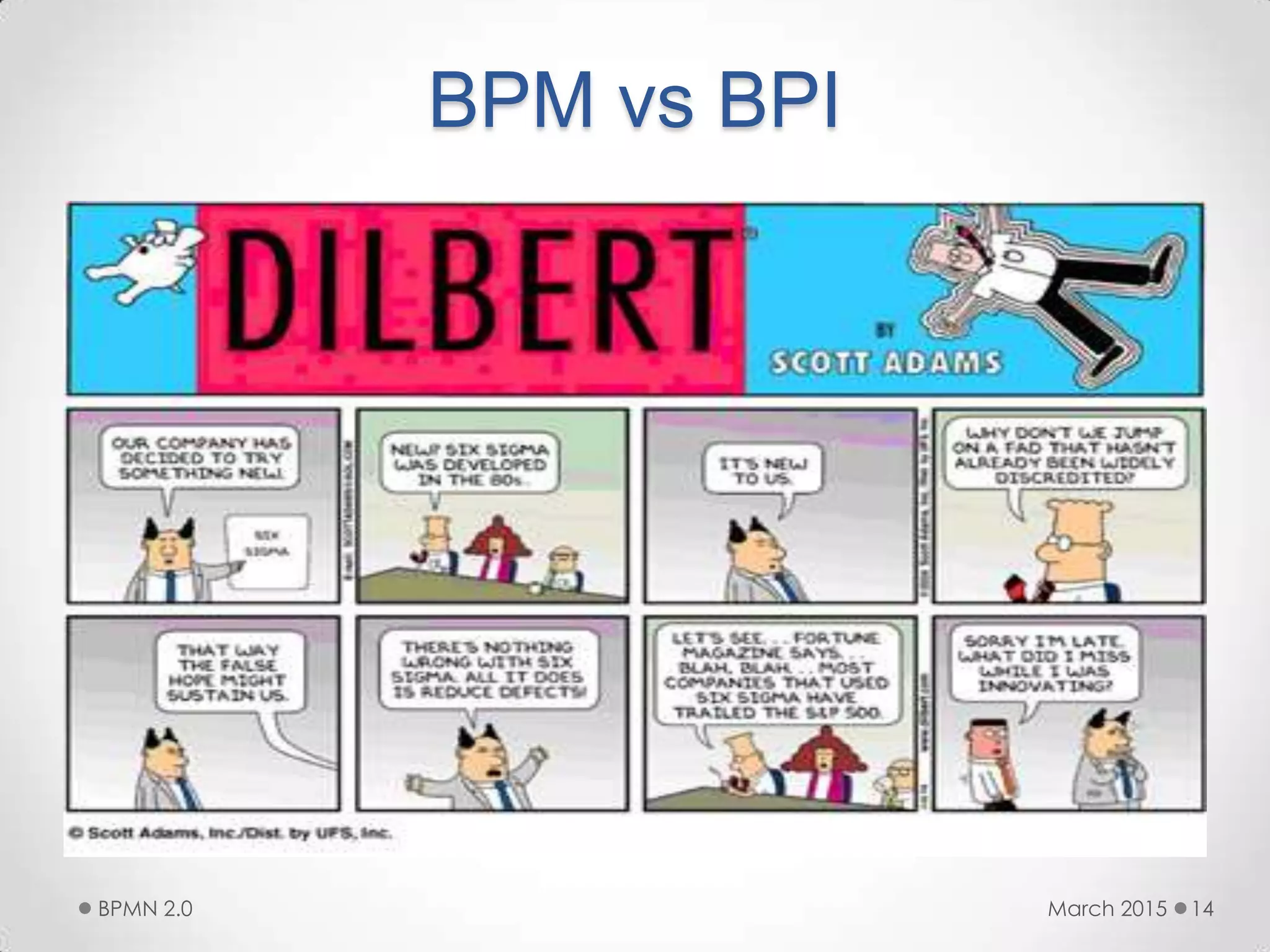 BPM vs BPI
March 2015BPMN 2.0 14
 