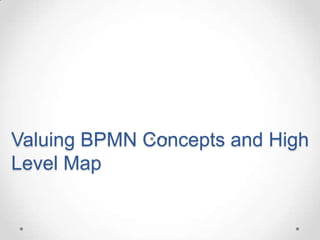 Valuing BPMN Concepts and High
Level Map
 