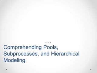 Comprehending Pools,
Subprocesses, and Hierarchical
Modeling
 