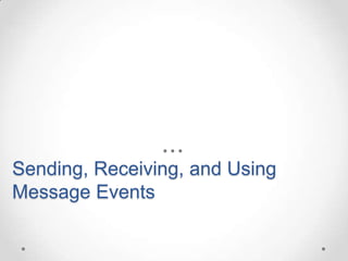 Sending, Receiving, and Using
Message Events
 