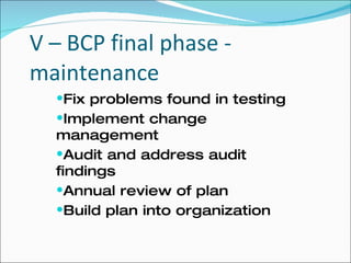 Bcp Issues Implementing Business Continuity With The Bs25999 Standard By Dennis | PPT