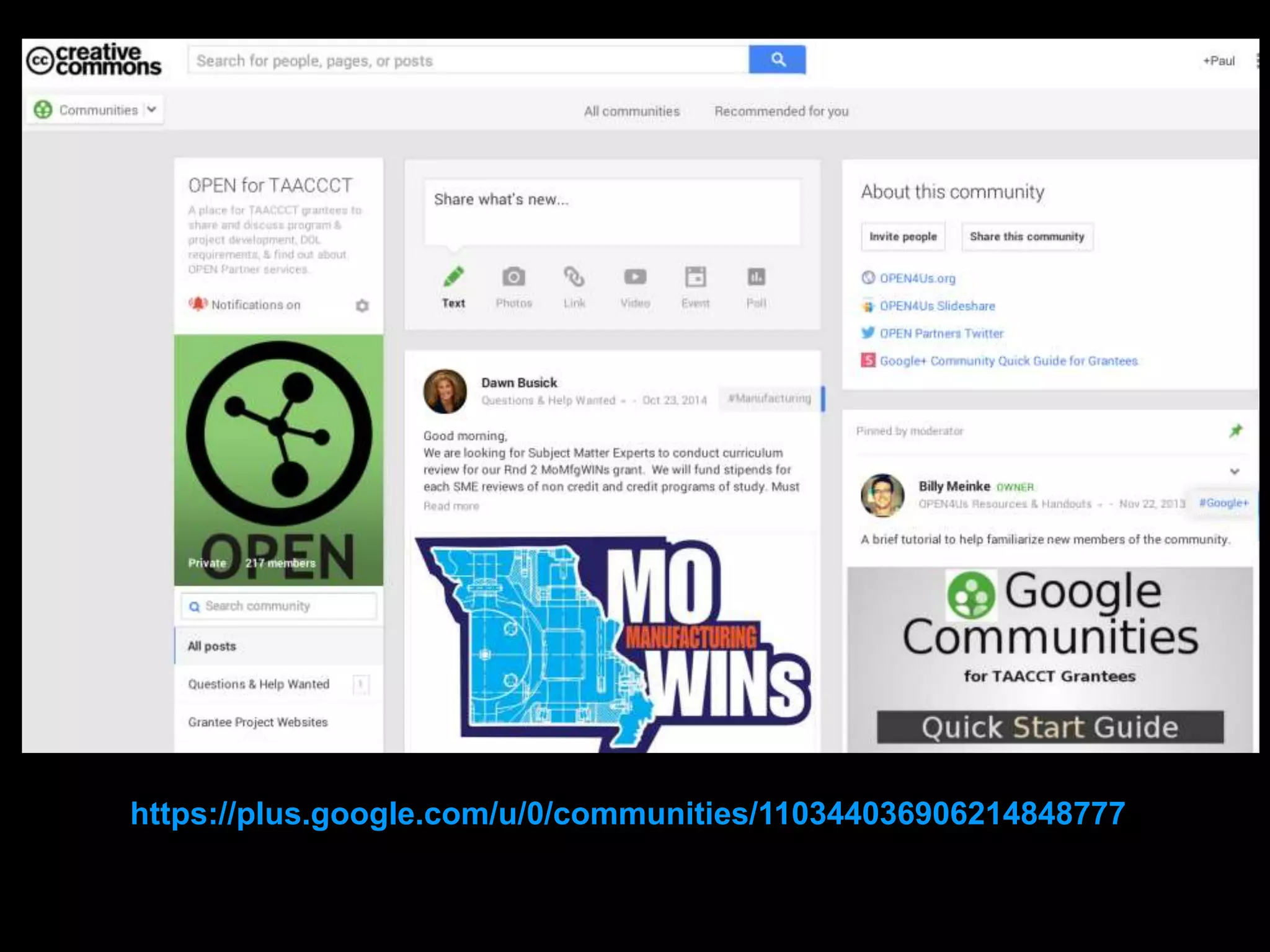 https://plus.google.com/u/0/communities/110344036906214848777
 
