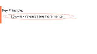 Key Principle:
Low–risk releases are incremental

 