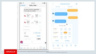 Copyright © 2016, Oracle and/or its affiliates. All rights reserved.
https://www.behance.net/gallery/47419375/Chatbot-Powerful-UX-Concepts
 