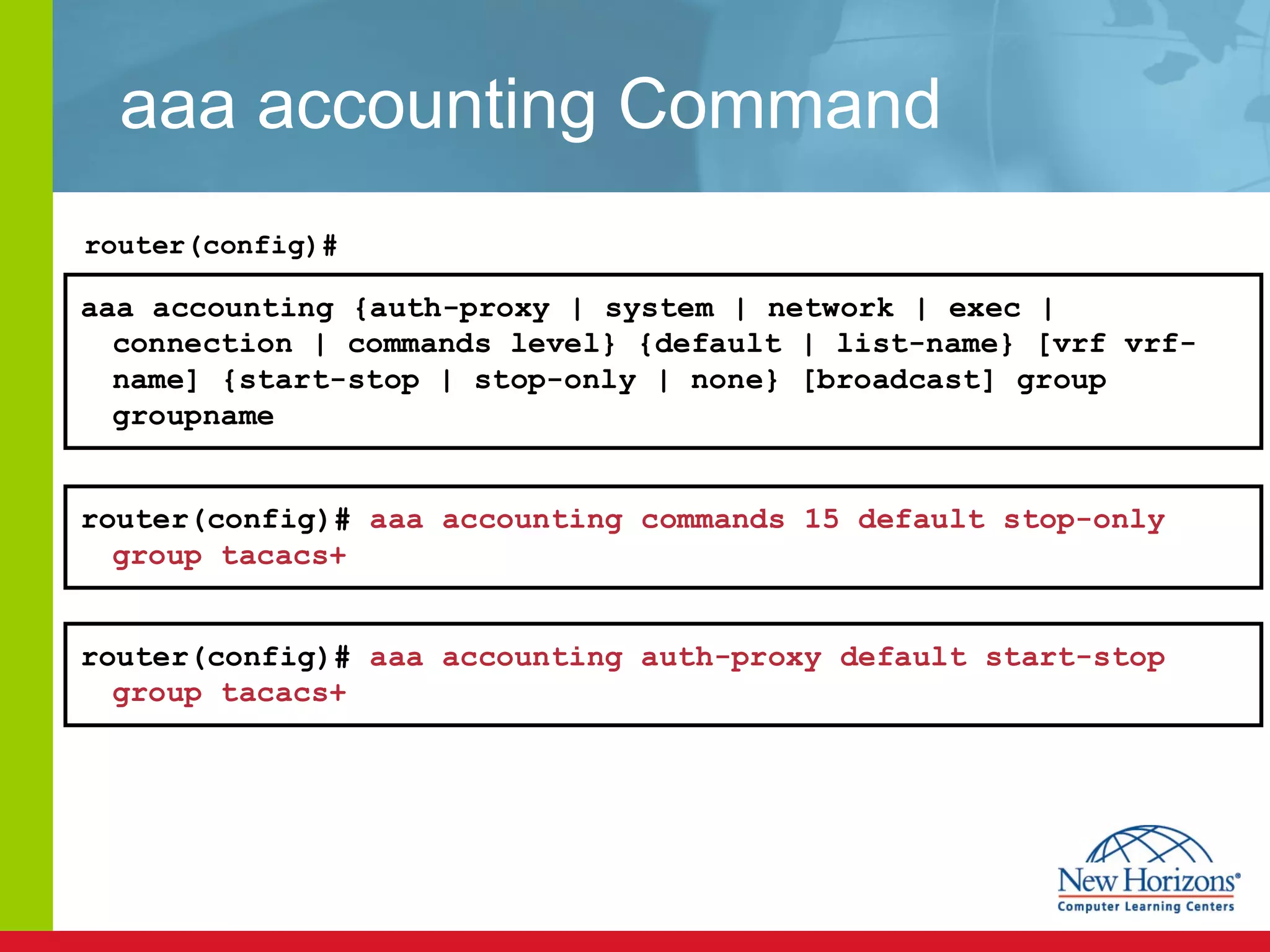 aaa accounting Command