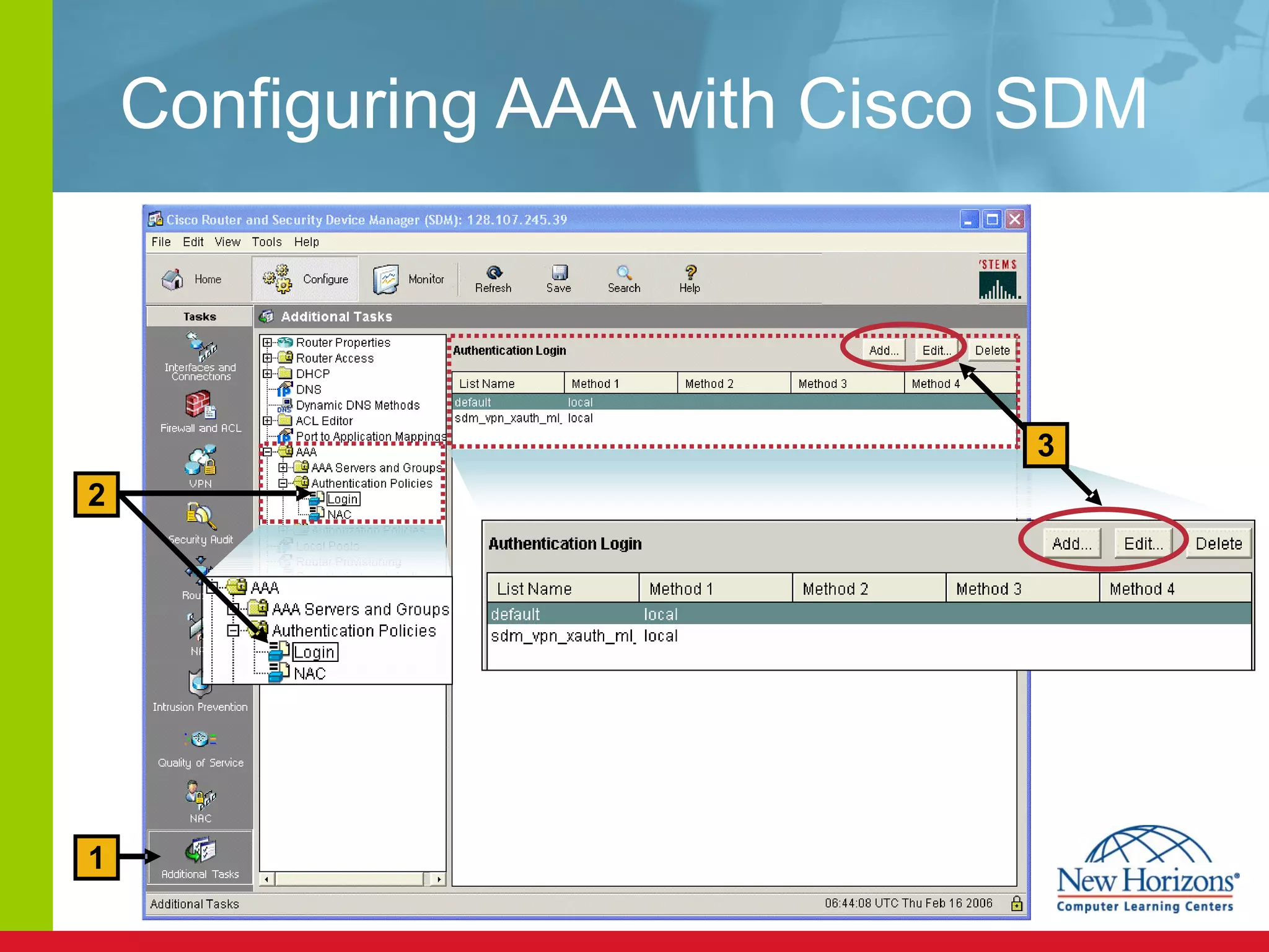 Configuring AAA with Cisco SDM