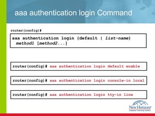 aaa authentication login Command
