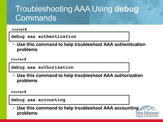 Troubleshooting AAA Using debug Commands