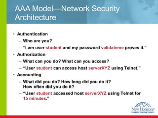 AAA Model—Network Security Architecture