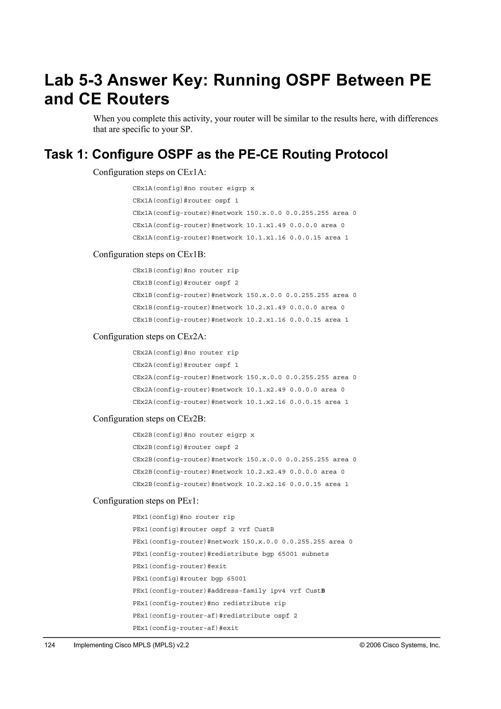 Implementing cisco mpls