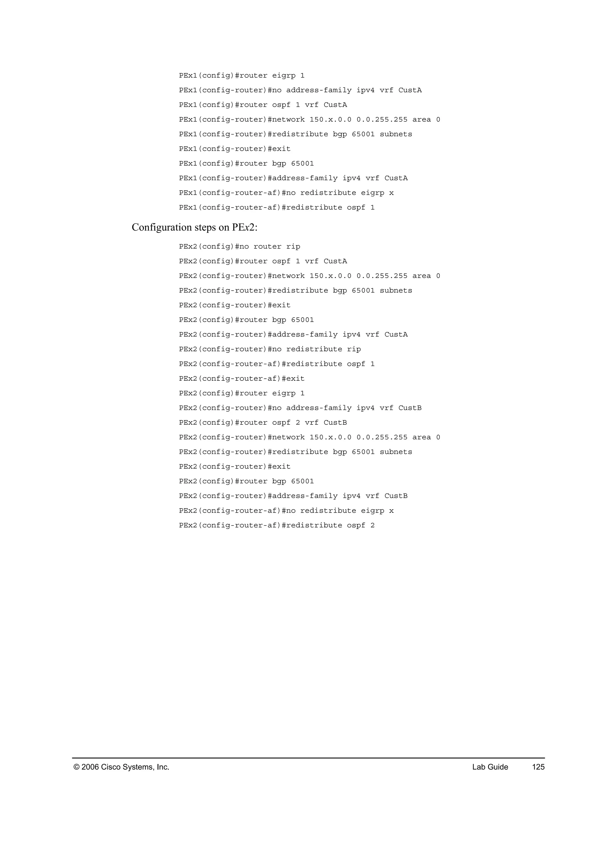 Implementing cisco mpls