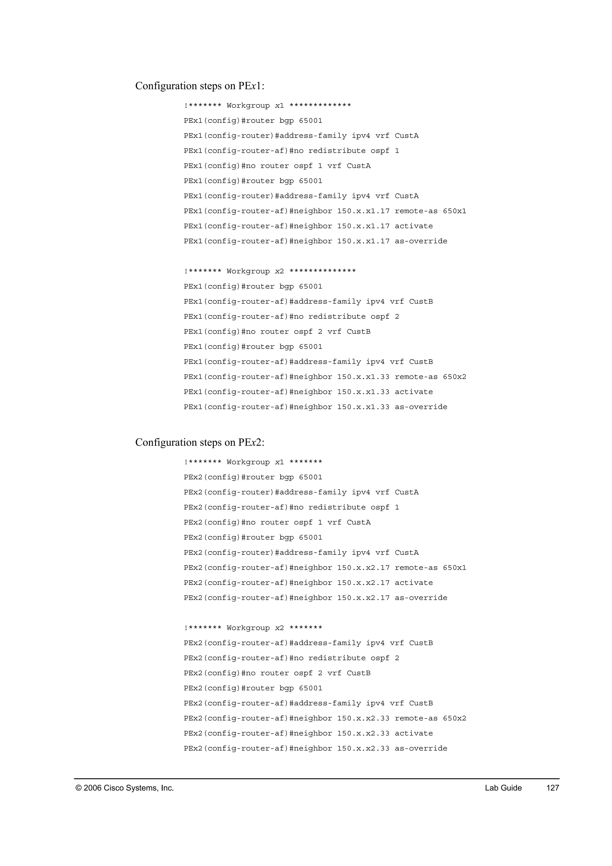 Implementing cisco mpls