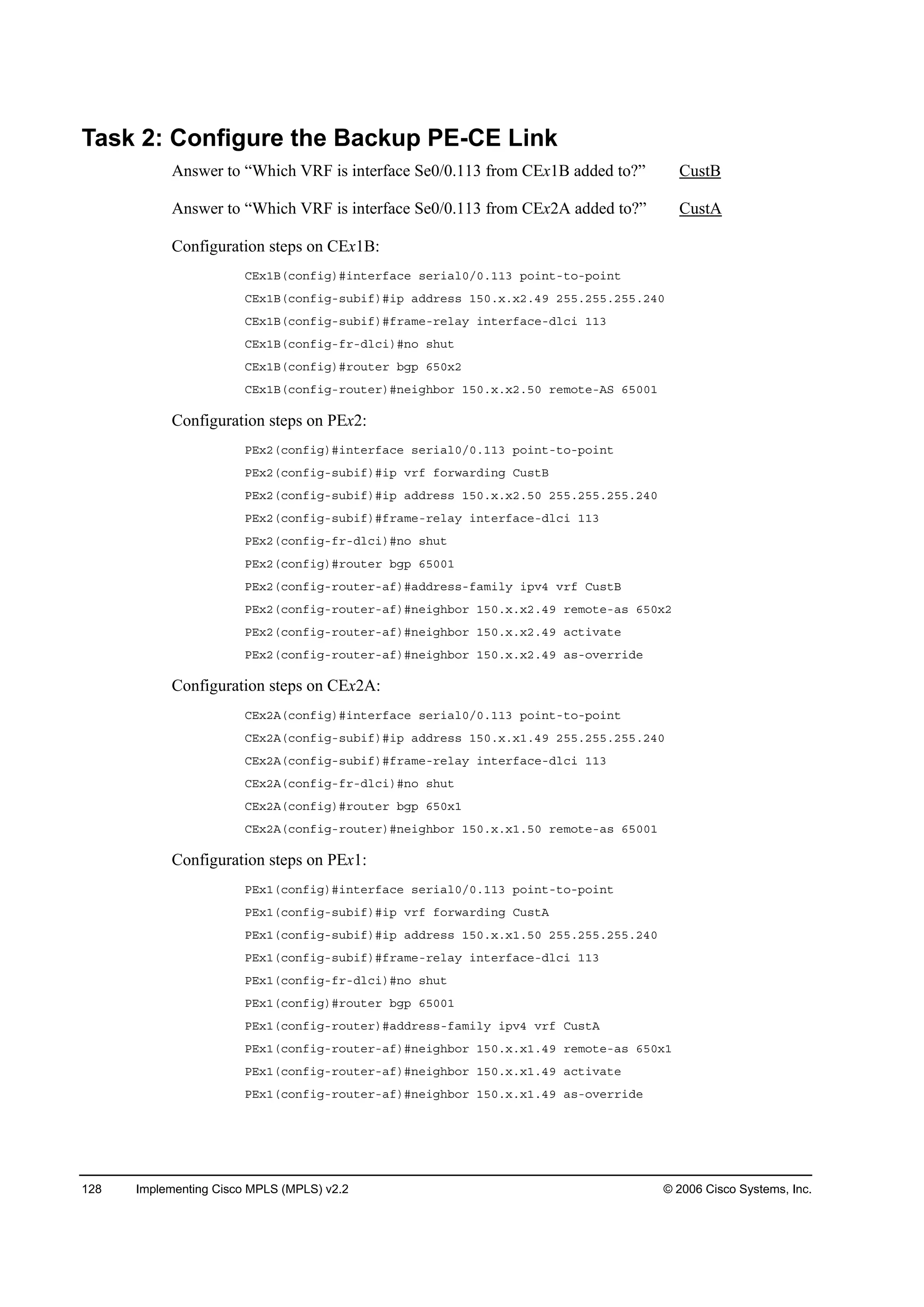 Implementing cisco mpls