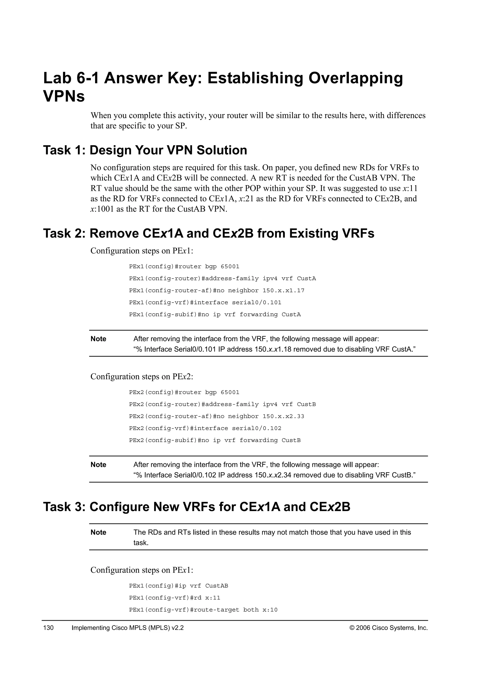 Implementing cisco mpls