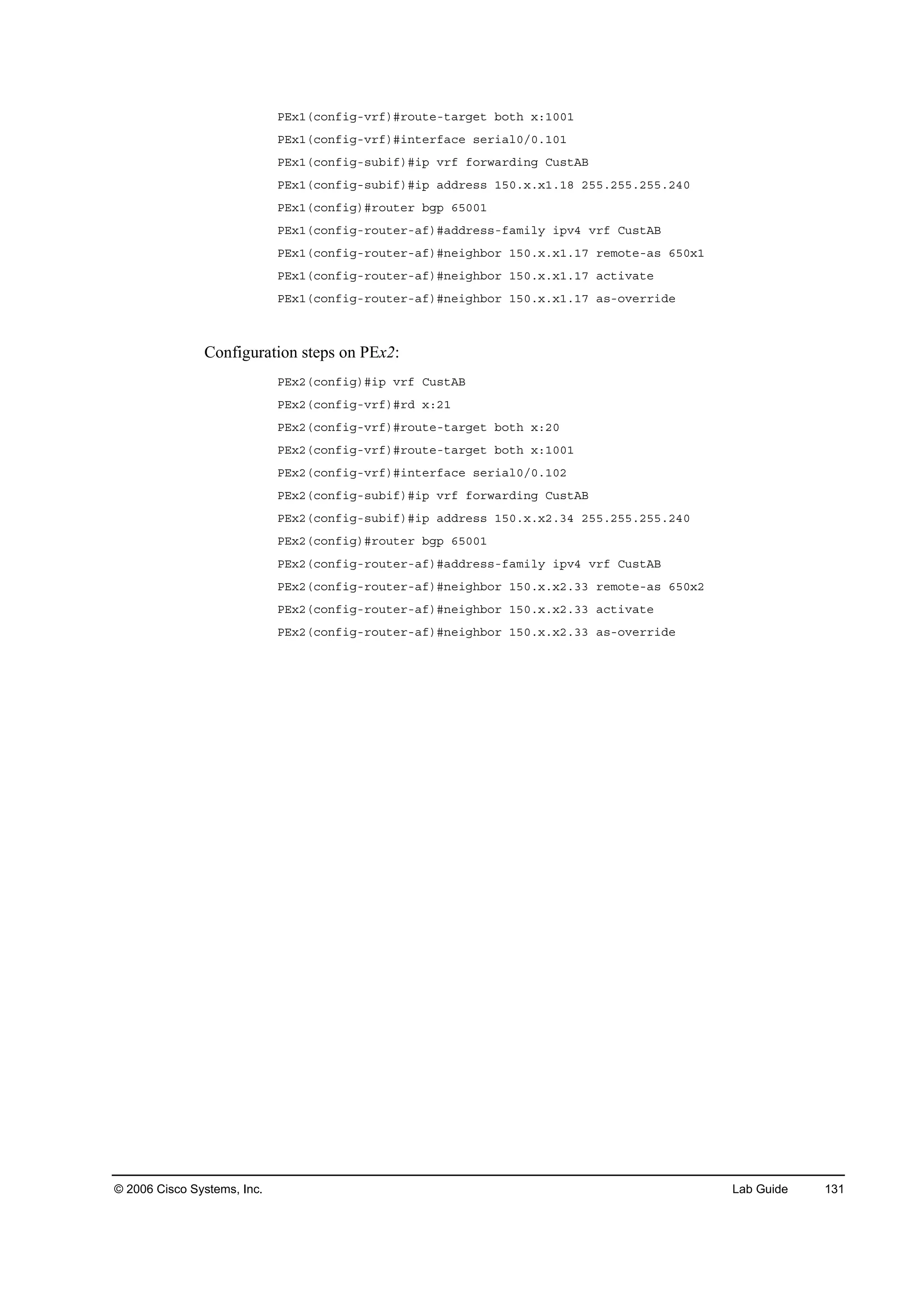 Implementing cisco mpls