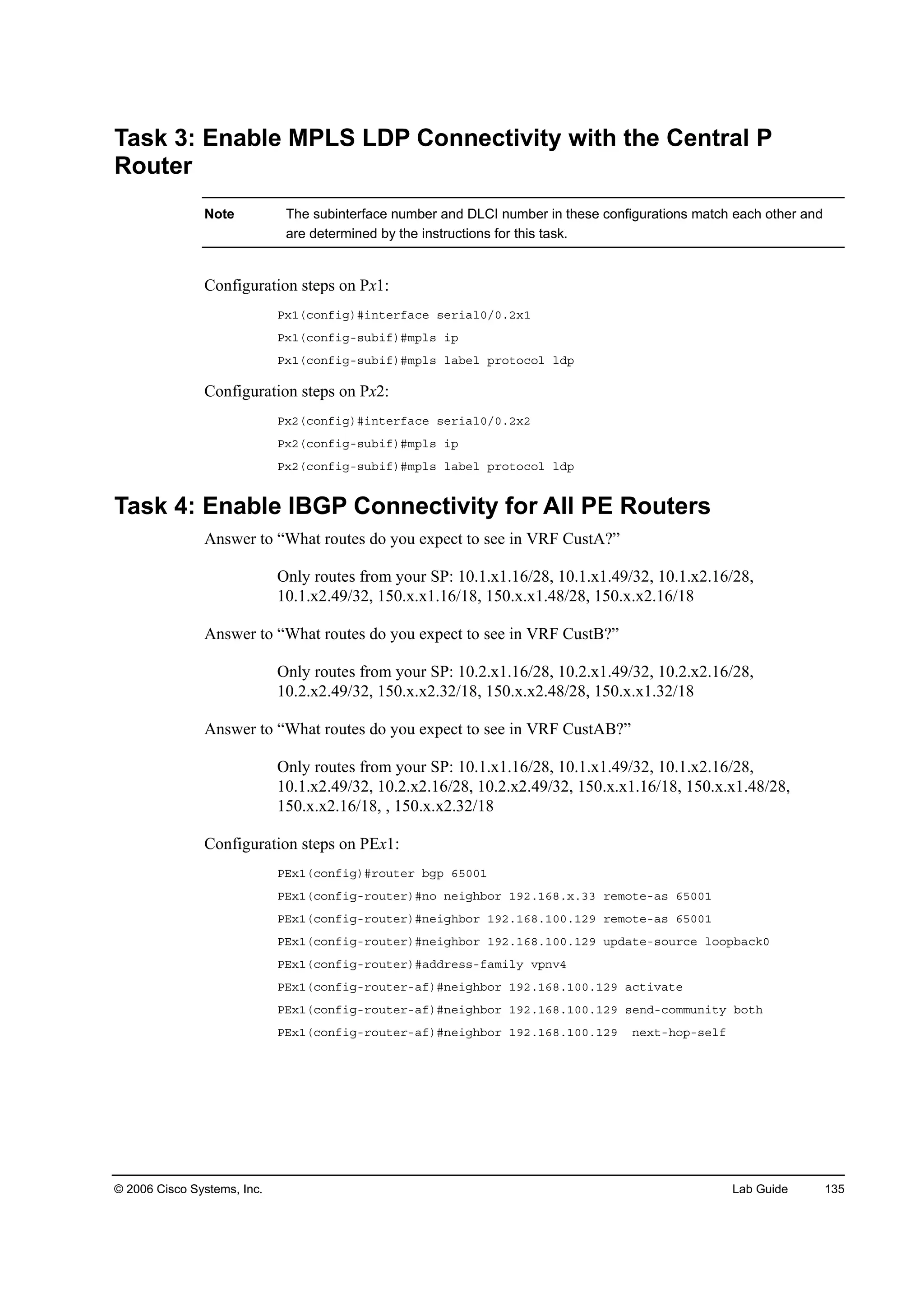 Implementing cisco mpls
