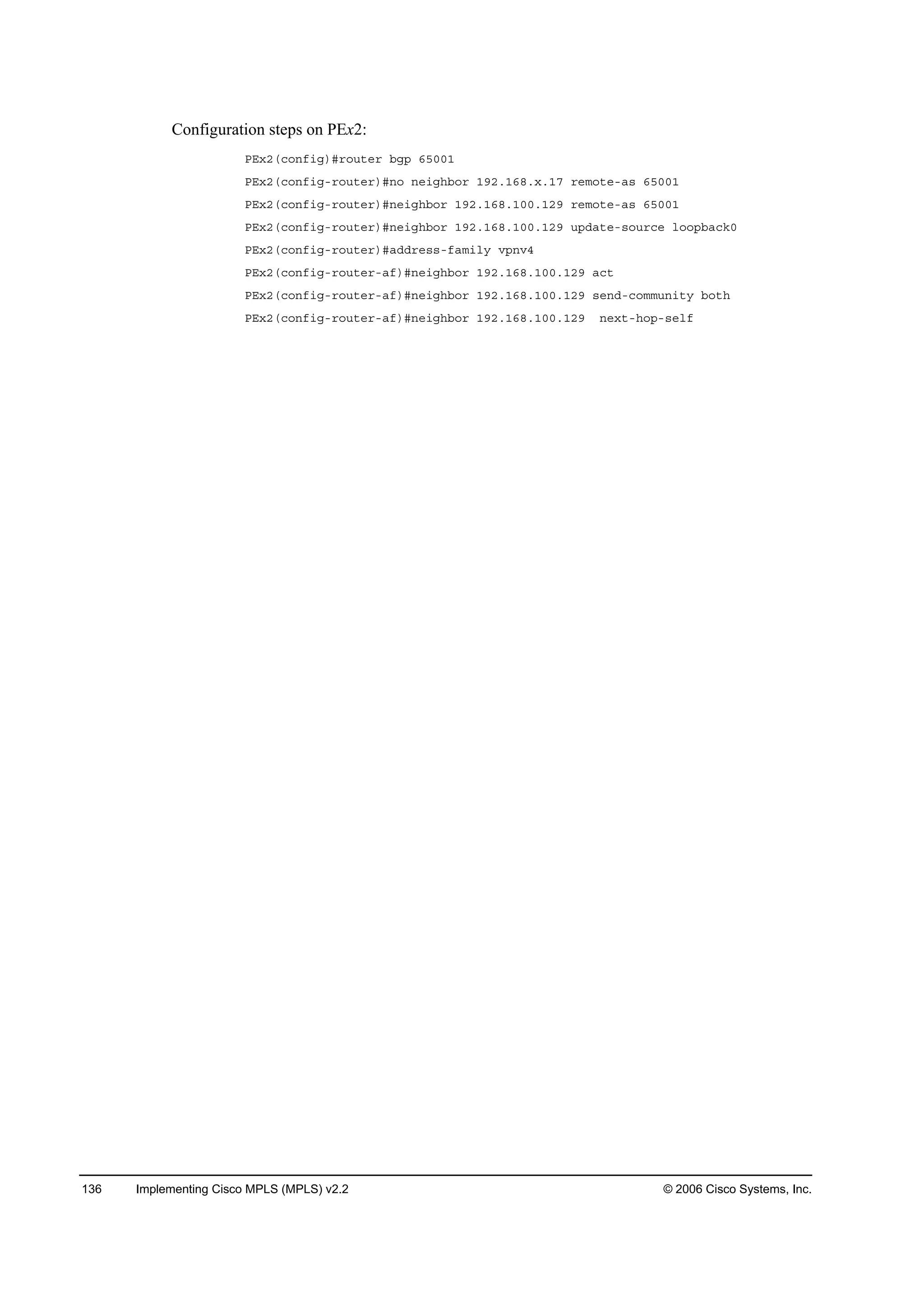Implementing cisco mpls