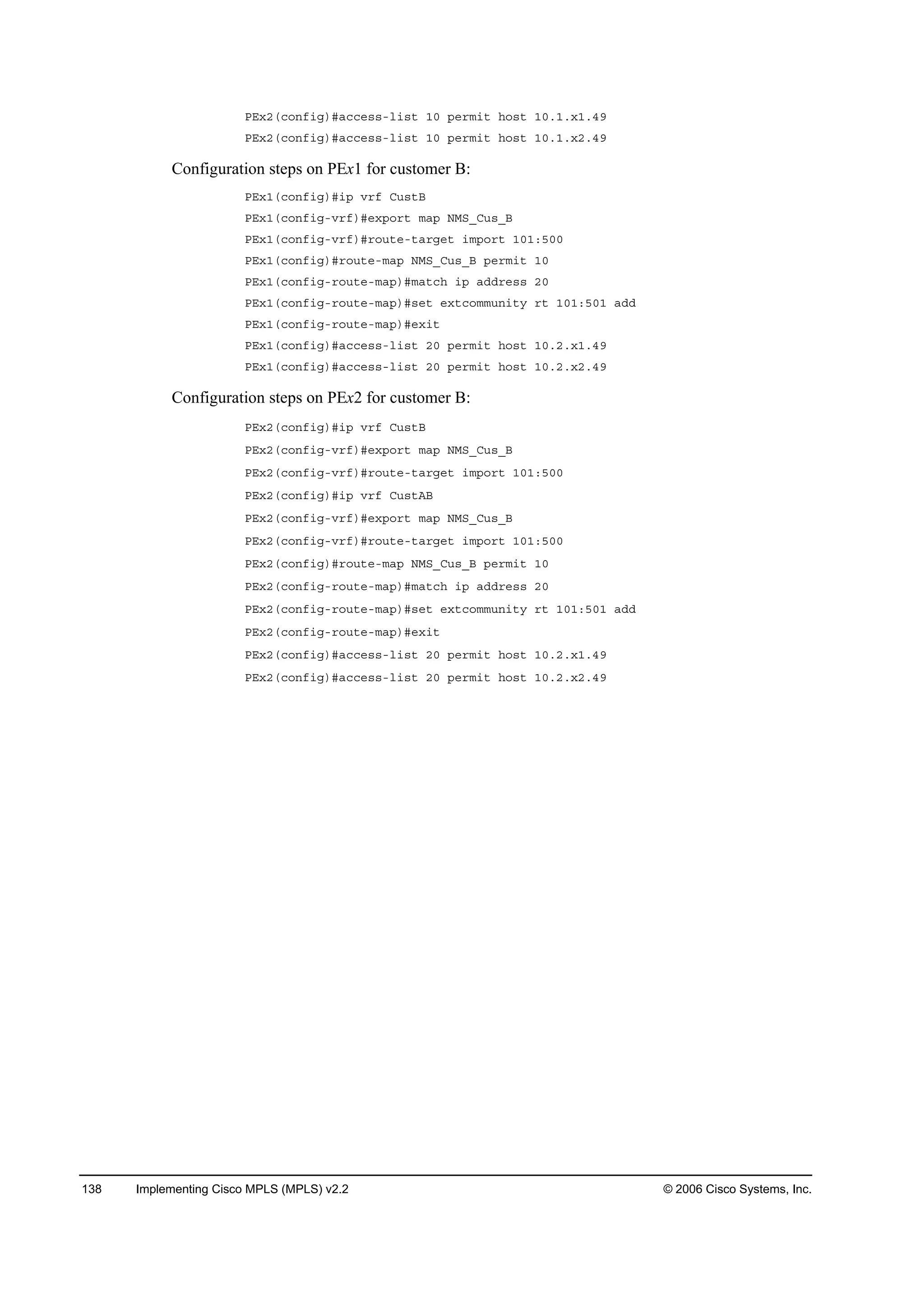 Implementing cisco mpls
