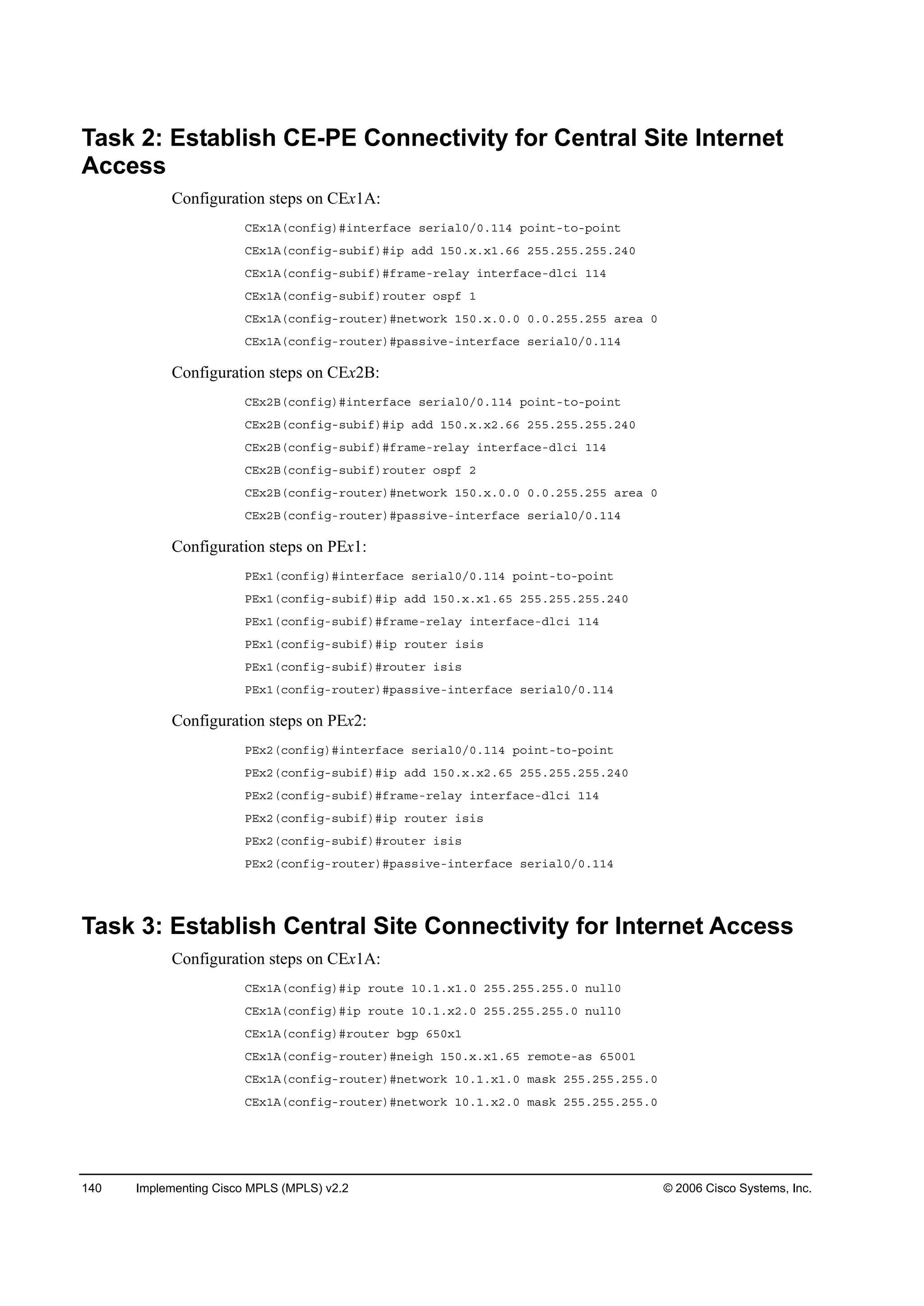 Implementing cisco mpls