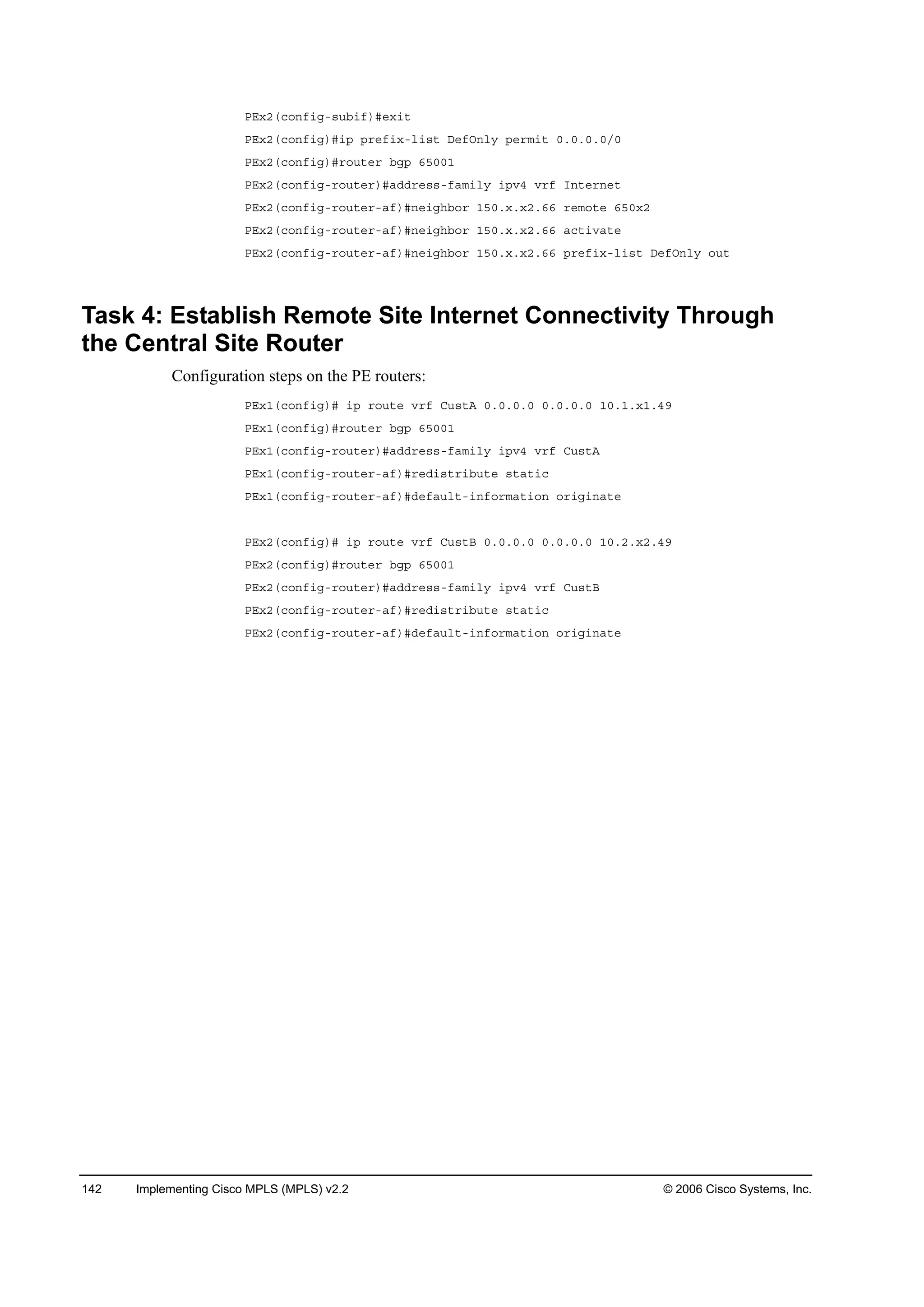 Implementing cisco mpls