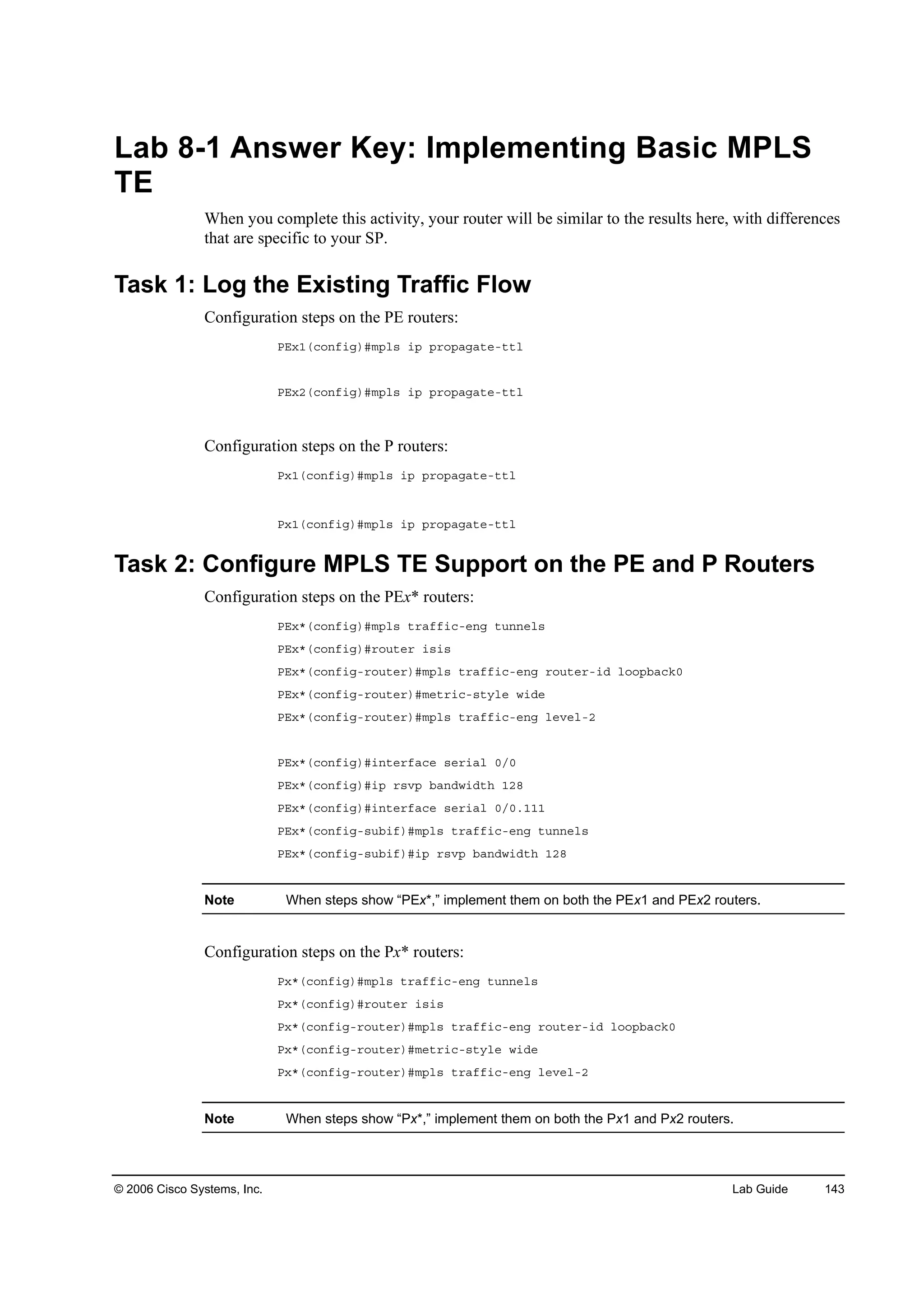 Implementing cisco mpls