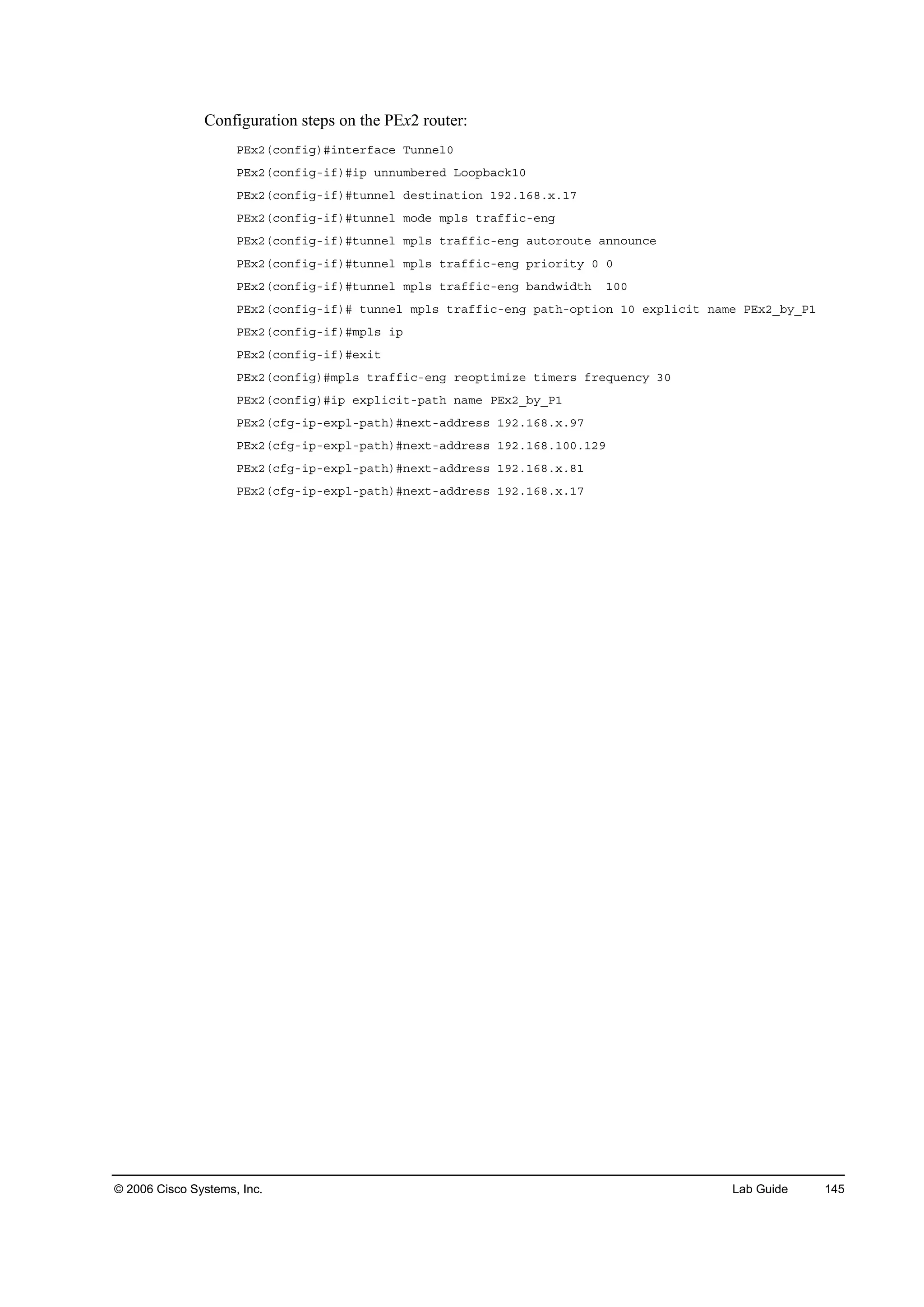 Implementing cisco mpls