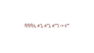 f(f(f(s, e’), e’’), e’’’) -> s’’’
 