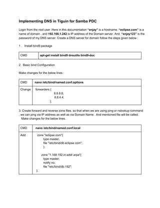 Implementing DNS in Samba PDC | PDF