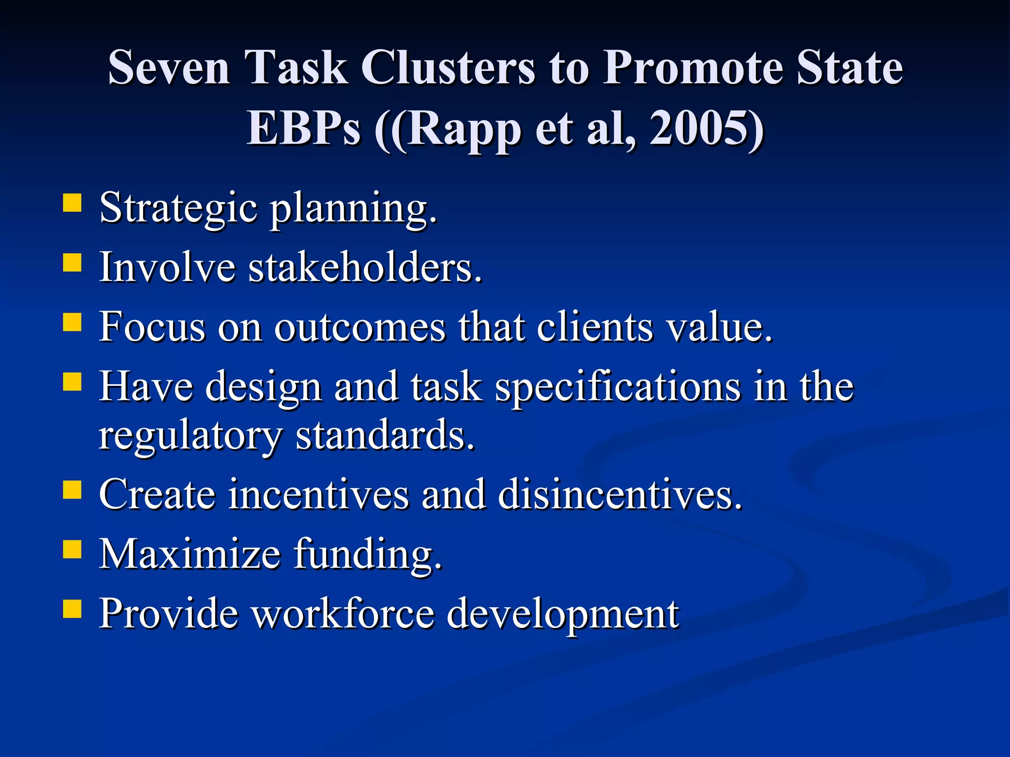 Implementing Evidence-based Practice (EBPs) in Mental Health Service ...