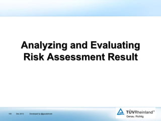 Analyzing and Evaluating
Risk Assessment Result

100

Dec 2013

Developed by @goudotmobi

 