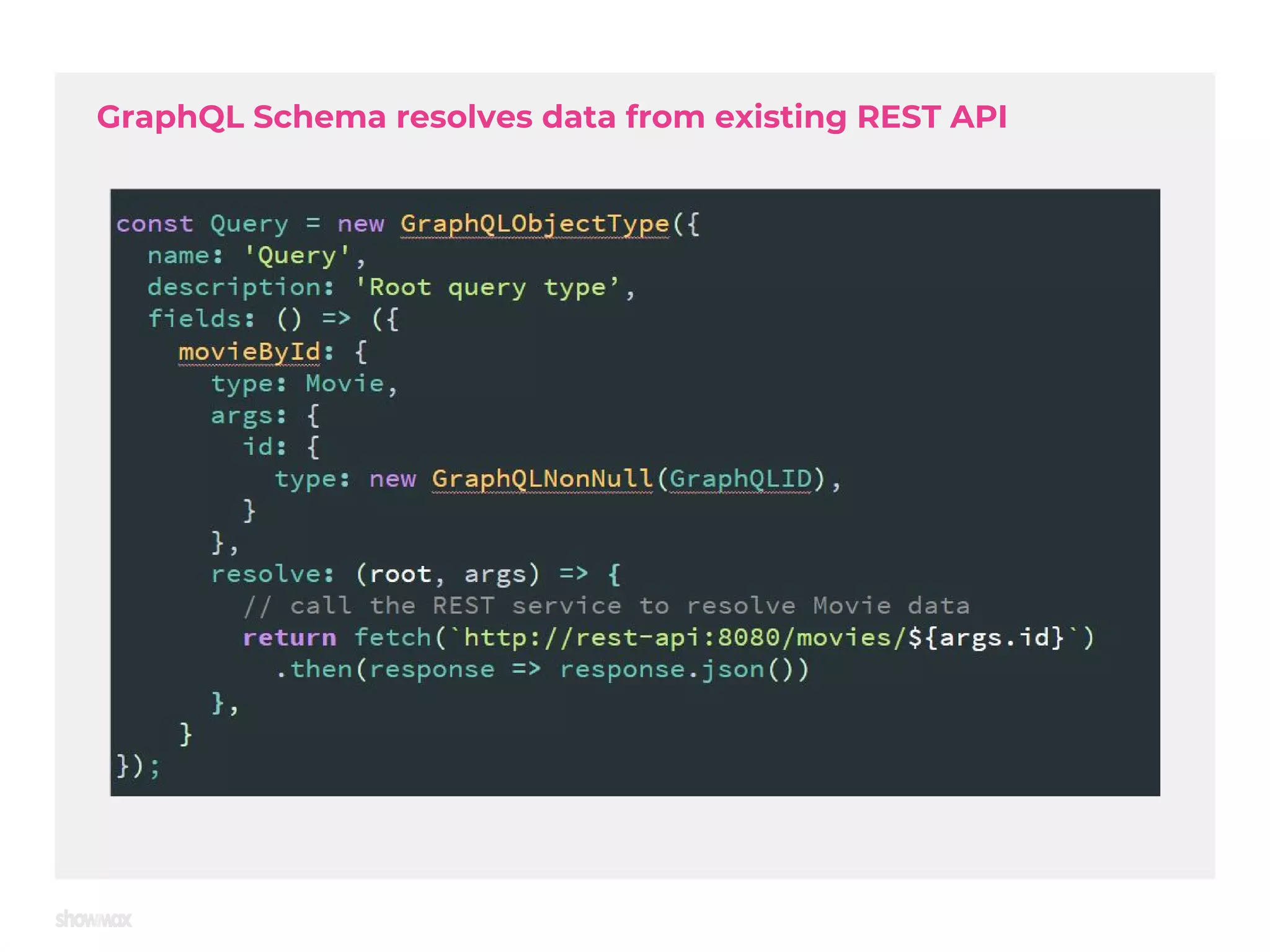 GraphQL Schema resolves data from existing REST API 