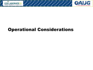 Operational Considerations 
