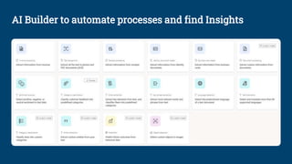 AI Builder to automate processes and find Insights
 