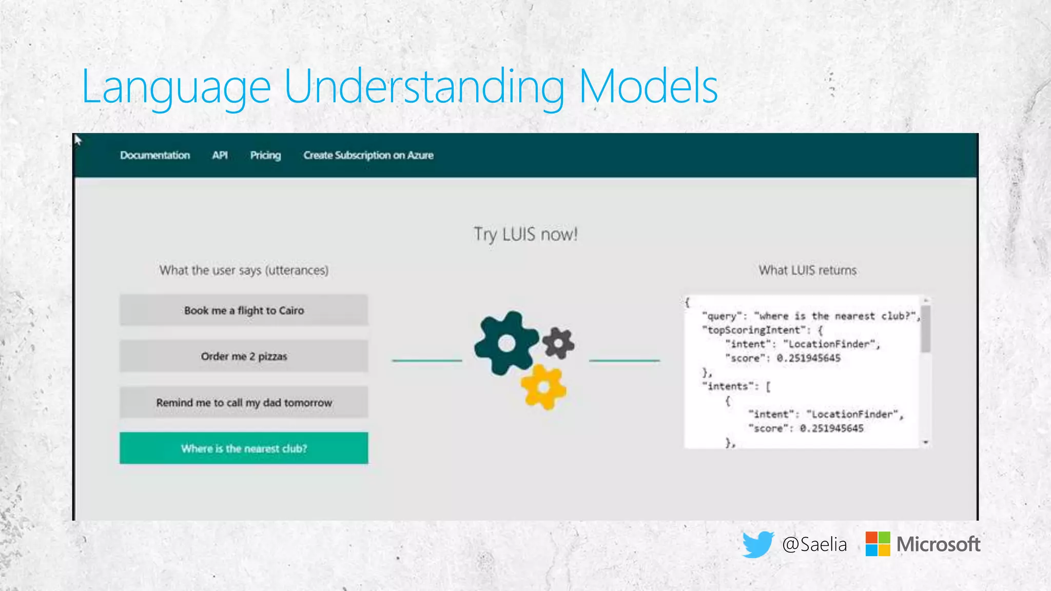 Language Understanding Models
@Saelia
 