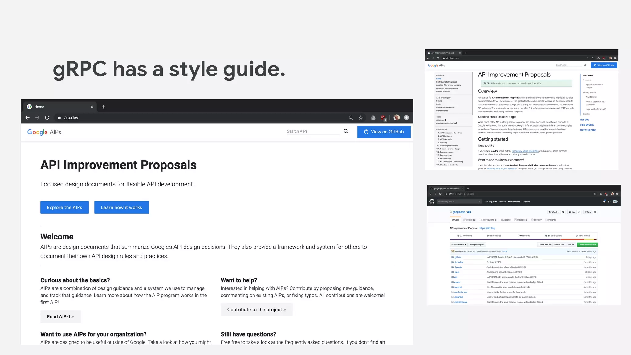 gRPC has a style guide.
 