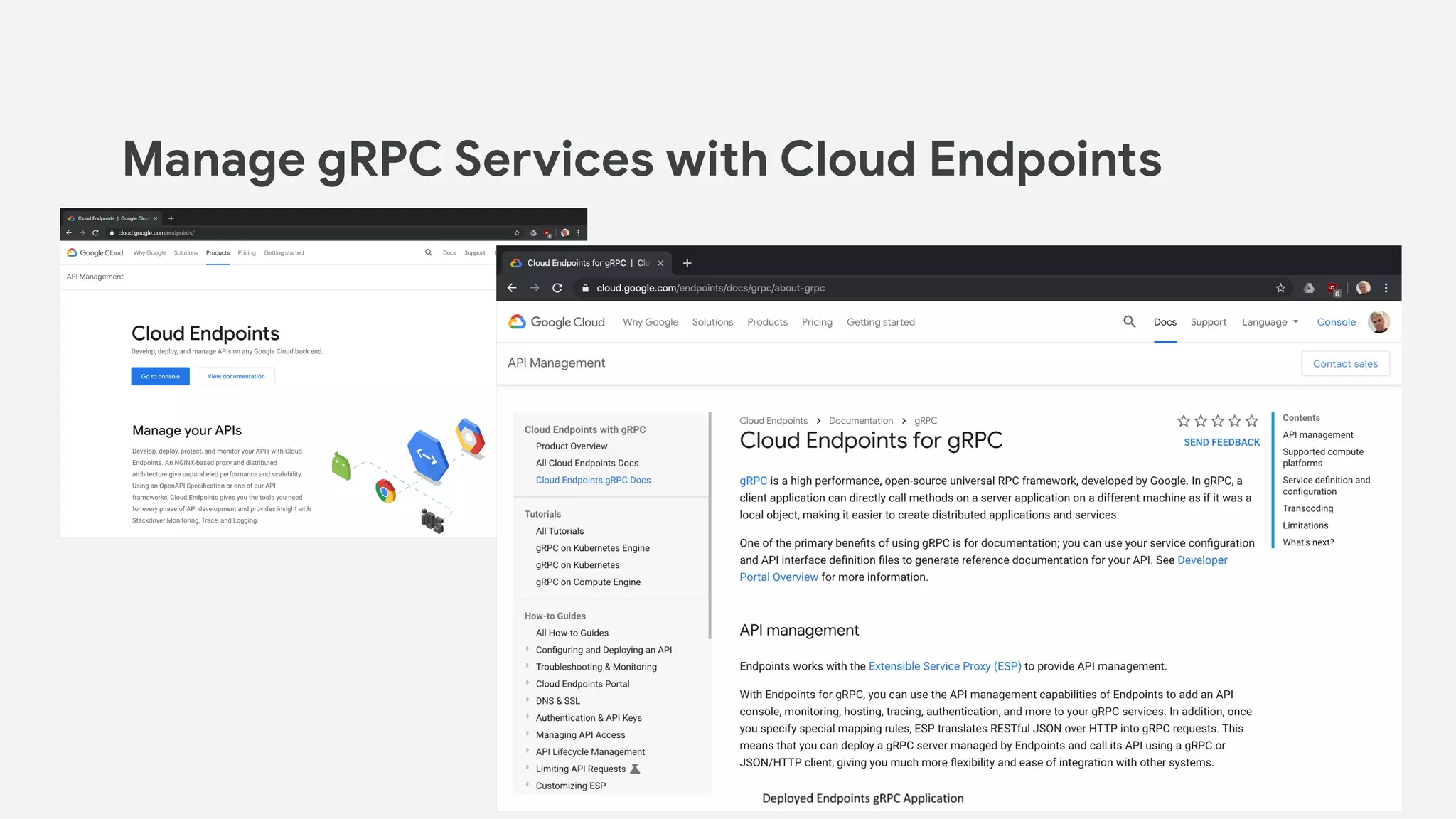Manage gRPC Services with Cloud Endpoints
 
