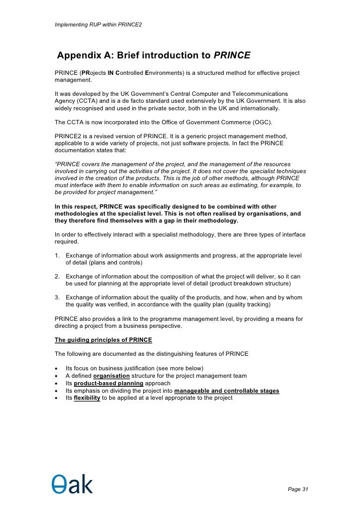 Rup Document Templates implementing rational unified process within a prince2