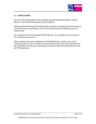 Implementing Service Level Management | PDF