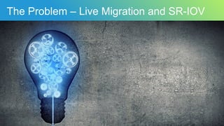 The Problem – Live Migration and SR-IOV
 