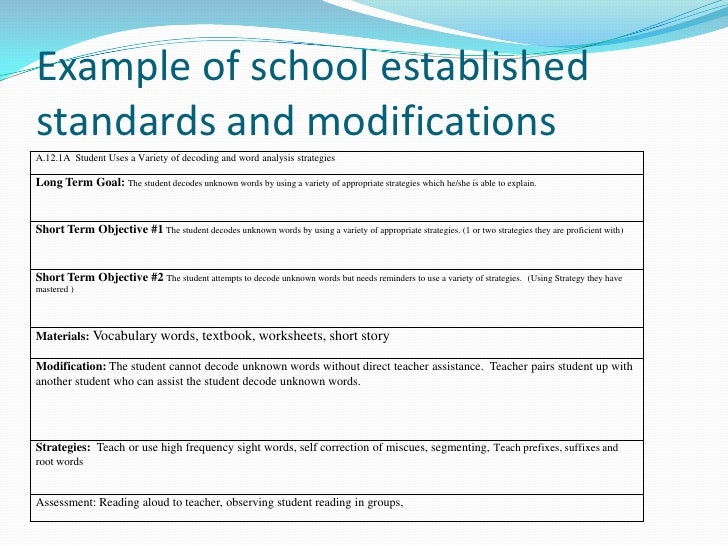 Implementing standards and modifications into language arts lesson pl…