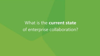 What is the current state
of enterprise collaboration?
 