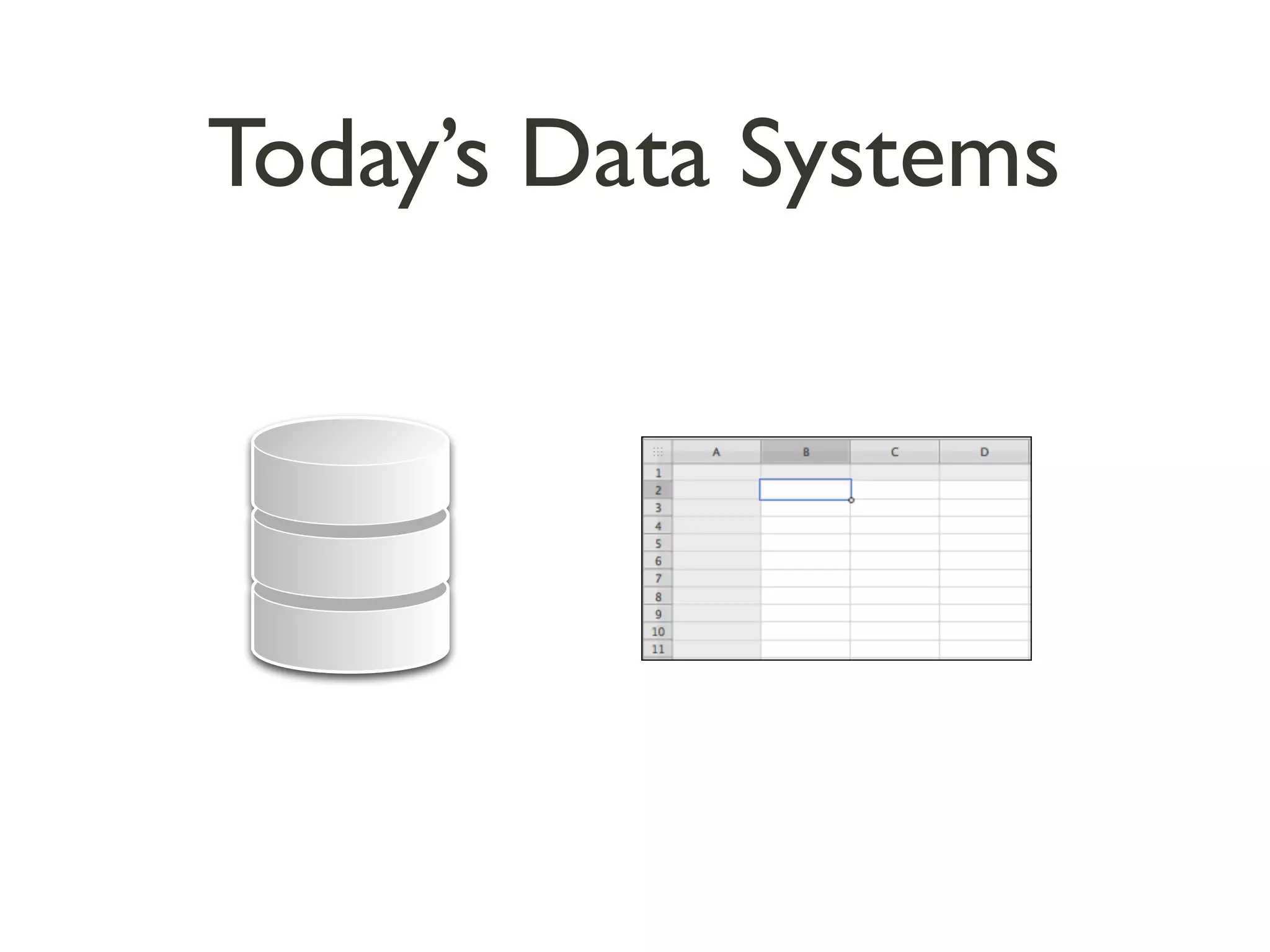 Today’s Data Systems
 